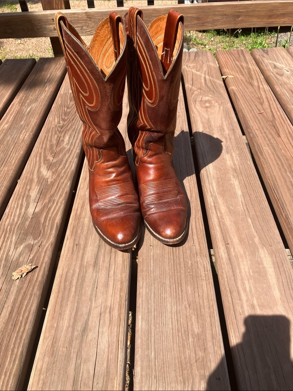 Vintage Dan Post Signature Men’s 9 1/2 D Western Brown Rust Cowboy Boots